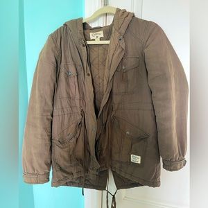 Converse Olive Green Coat with hood and pockets